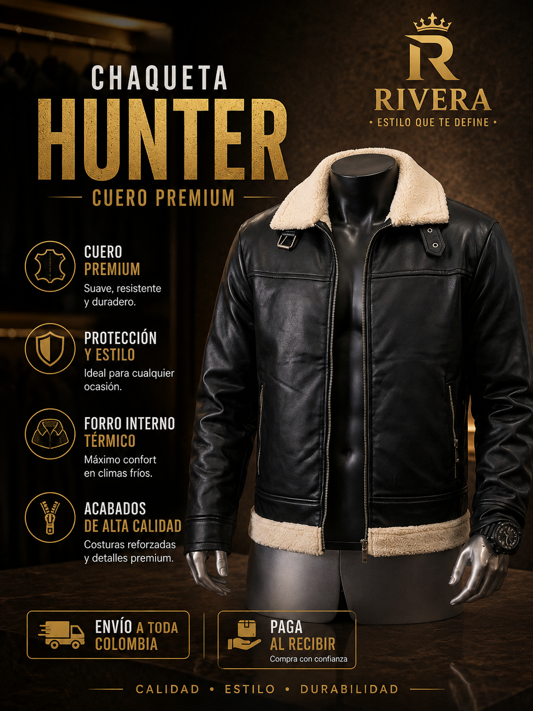 CHAQUETA OVEJ. CUERO PREMIUM | HOMBRE - ESTILO Y ELEGANCIA