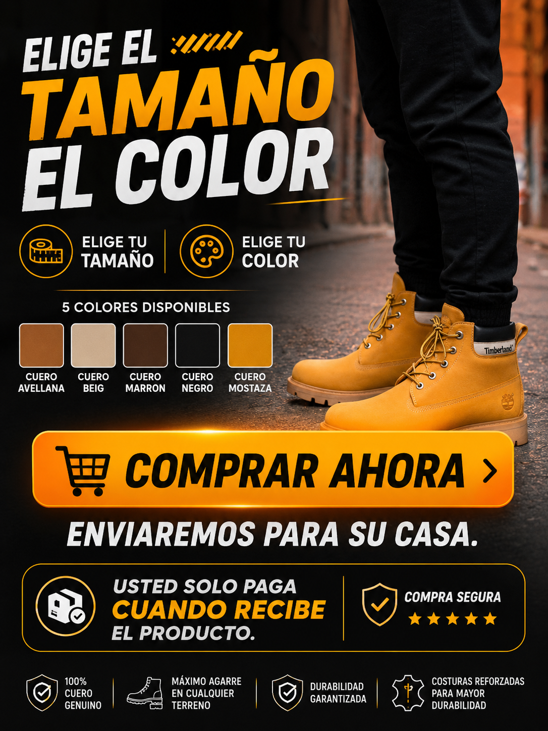 BOTA TIMBERLAND CLASICA CUERO + CAJA | BOTA PARA CUALQUIER TERRENO | RESISTENCIA Y ESTILO EN CADA PASO