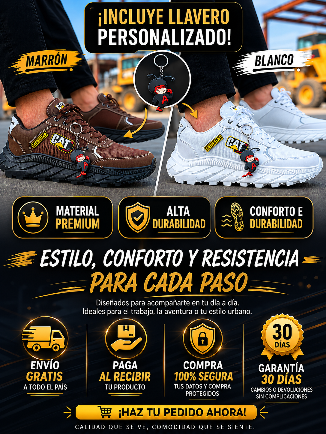 TENIS CATERPILLAR PREMIUM + LLAVERO GRATIS | ESTILO, RESISTENCIA Y CONFORT
